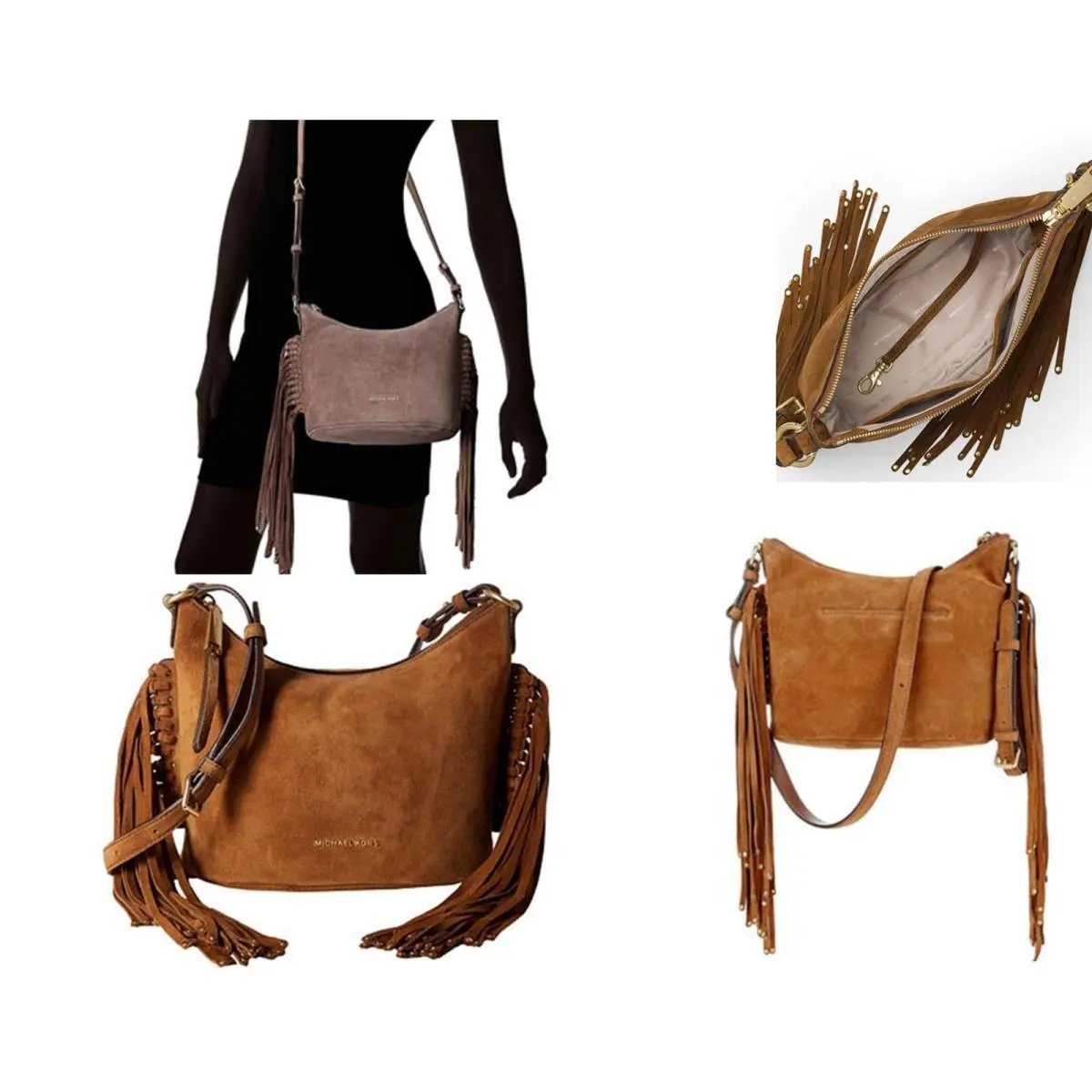 Michael Kors Crossbody Bag Billy Medium Fringe Suede Messenger Bag