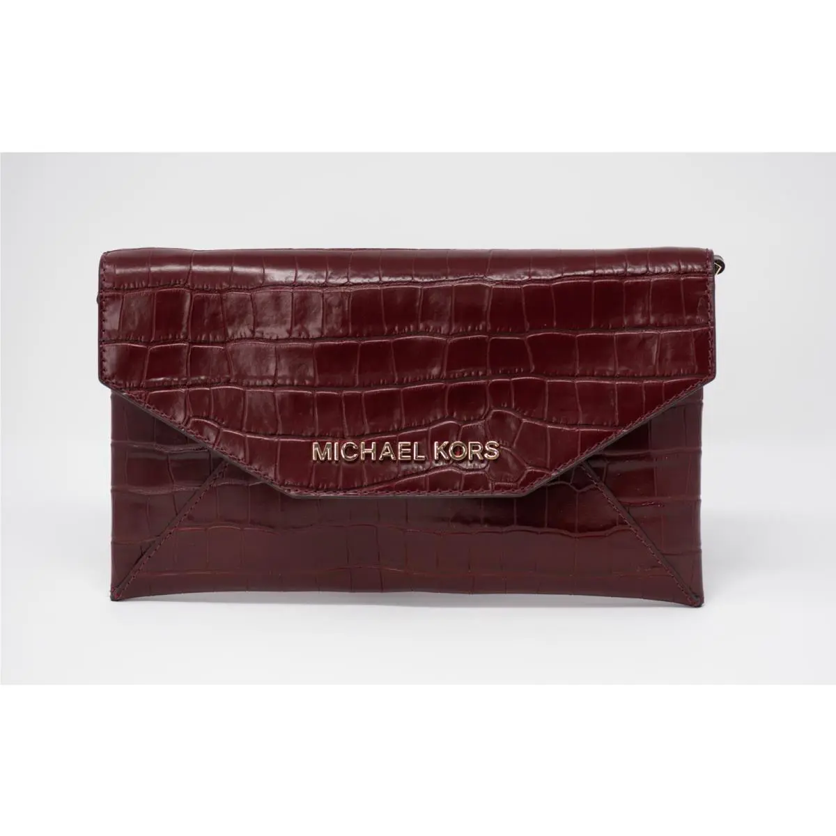 Michael Kors Medium Envelope Clutch Bag Handbag Purse Embossed Leather Tags