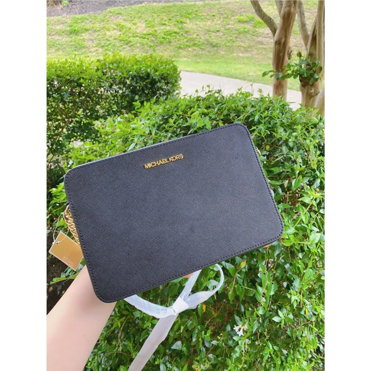 MK Jet Set Large EW Saffiano Crossbody Bag Multi Colors Black/Gold - 2020 Version by Michael Kors