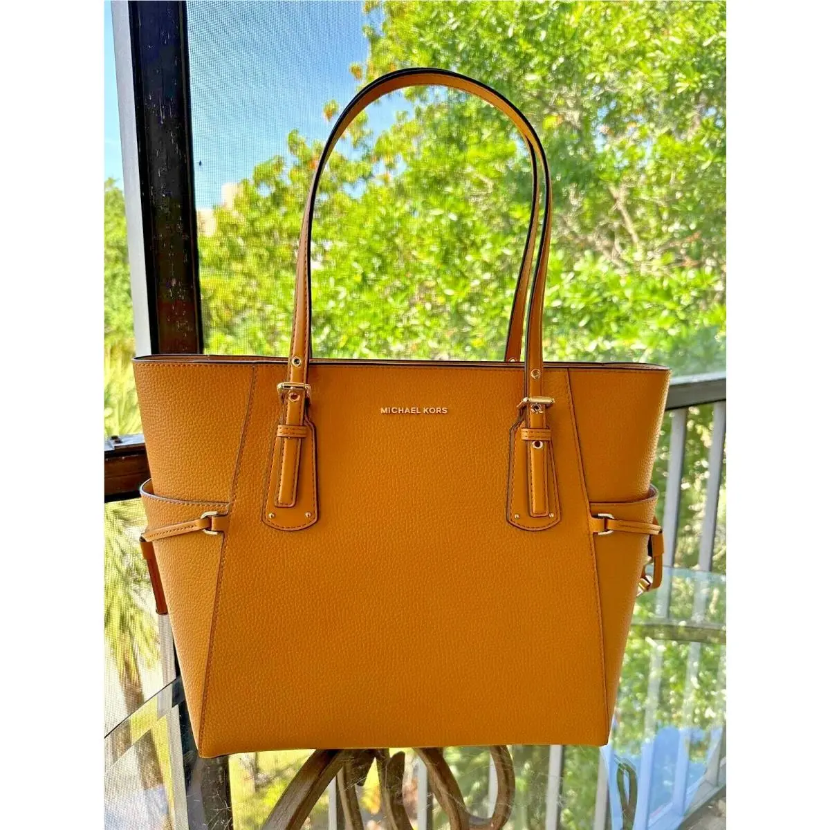Leather or Pvc Tote Shoulder Bag Handbag Purse Crossbody Messenger Marigold by Michael Kors