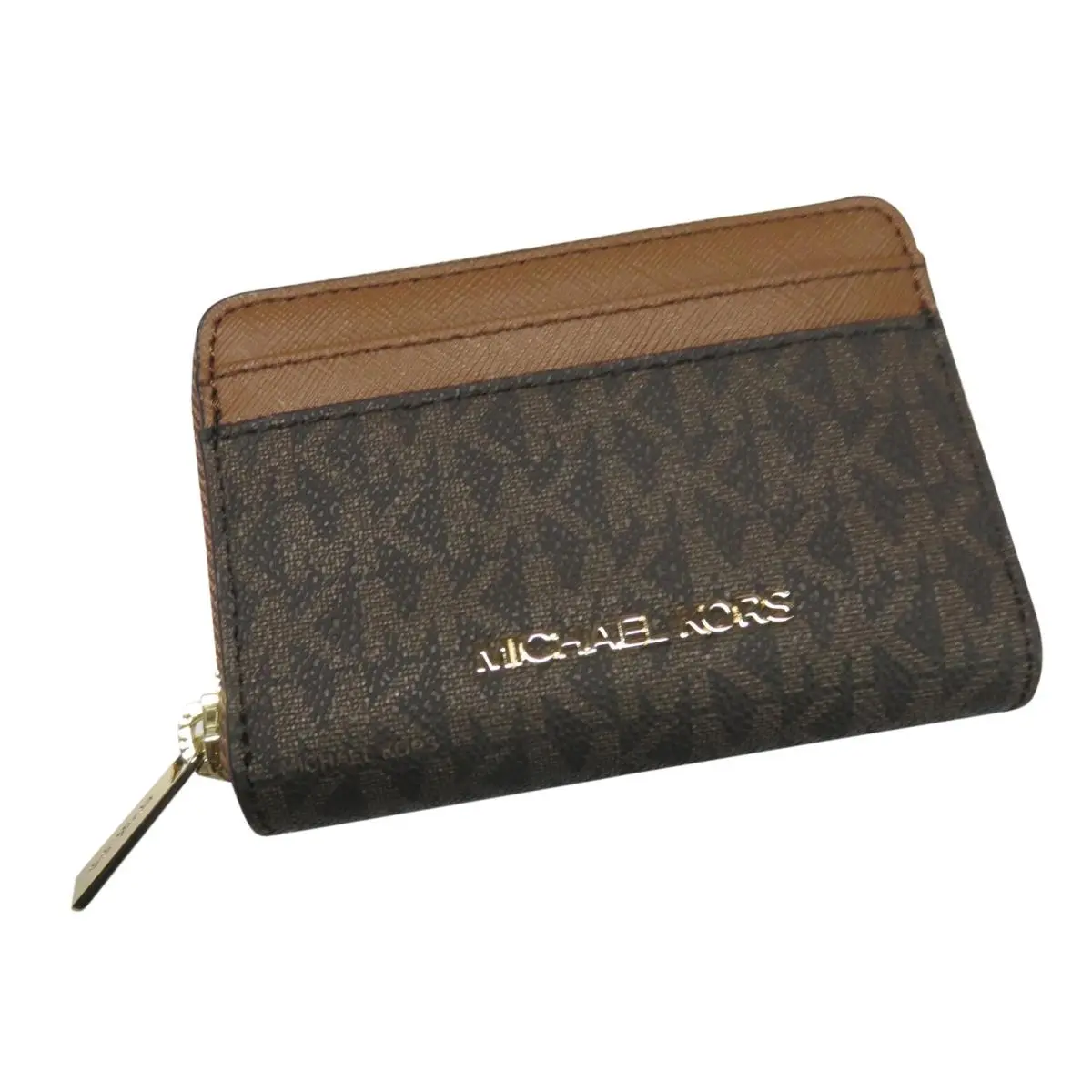 Michael Kors Womens Jet Set Travel Med Zip Around Card Case Black or Brown/lugg