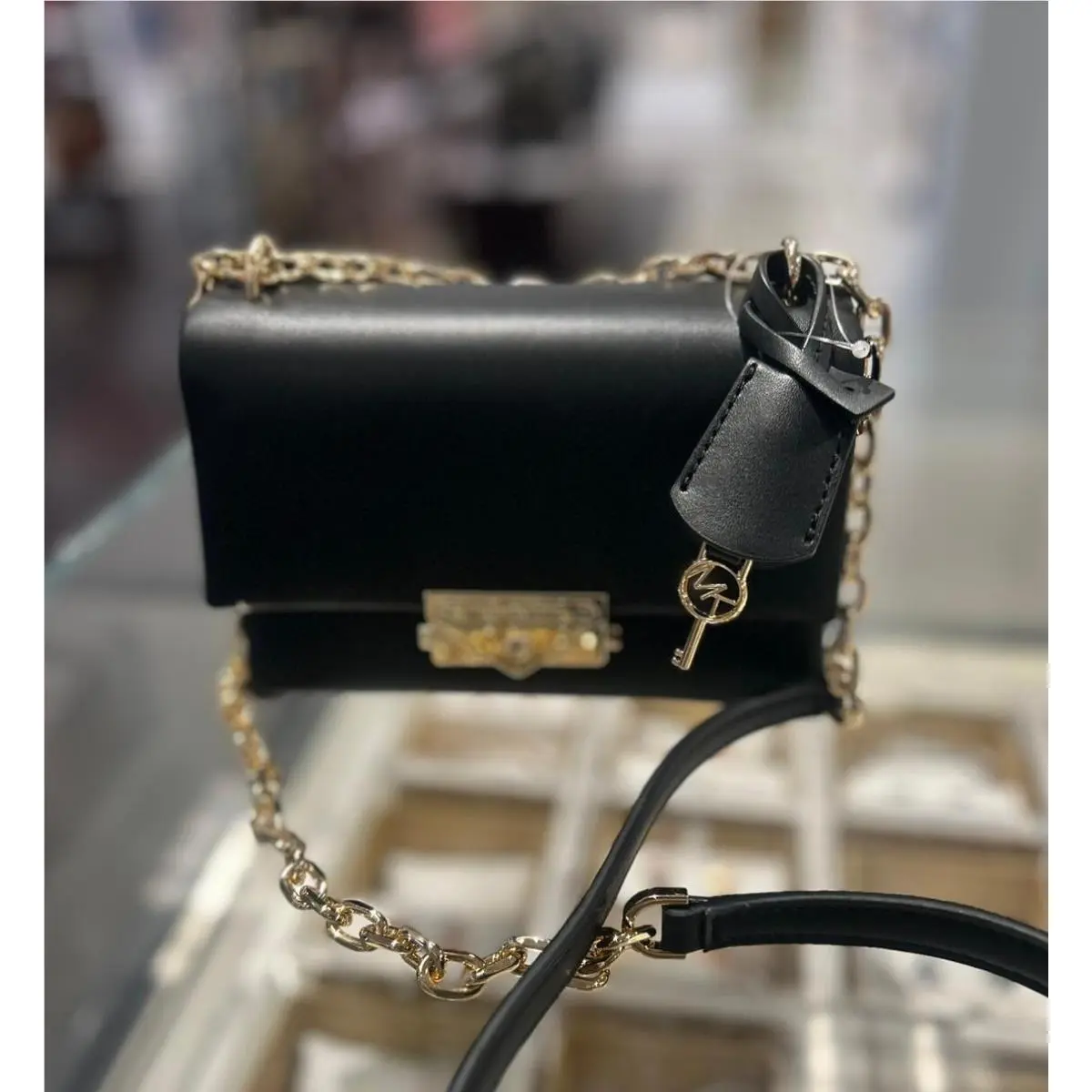 Cece Chain Small Shoulder Bag Crossbody Purse Handbag Messenger BLACK  (Solid) by Michael Kors