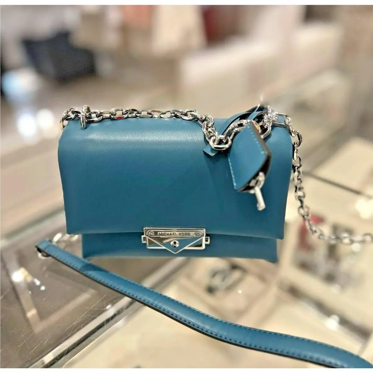 Cece Chain Small Shoulder Bag Crossbody Purse Handbag Messenger TEAL by Michael Kors