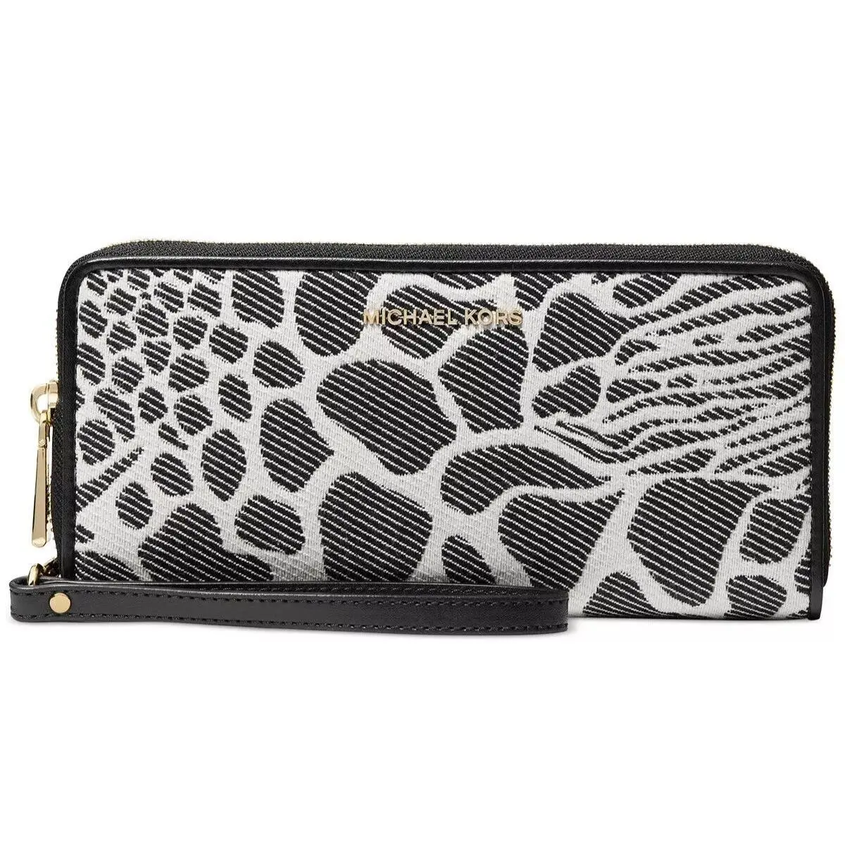 Jet Set Travel Large Continental Wallet Black Multi (Cotton Canvas) by Michael Kors