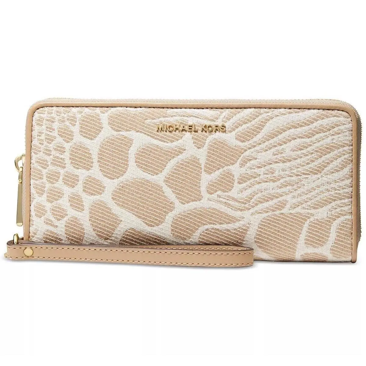 Jet Set Travel Large Continental Wallet Camel Multi (Cotton Canvas) by Michael Kors
