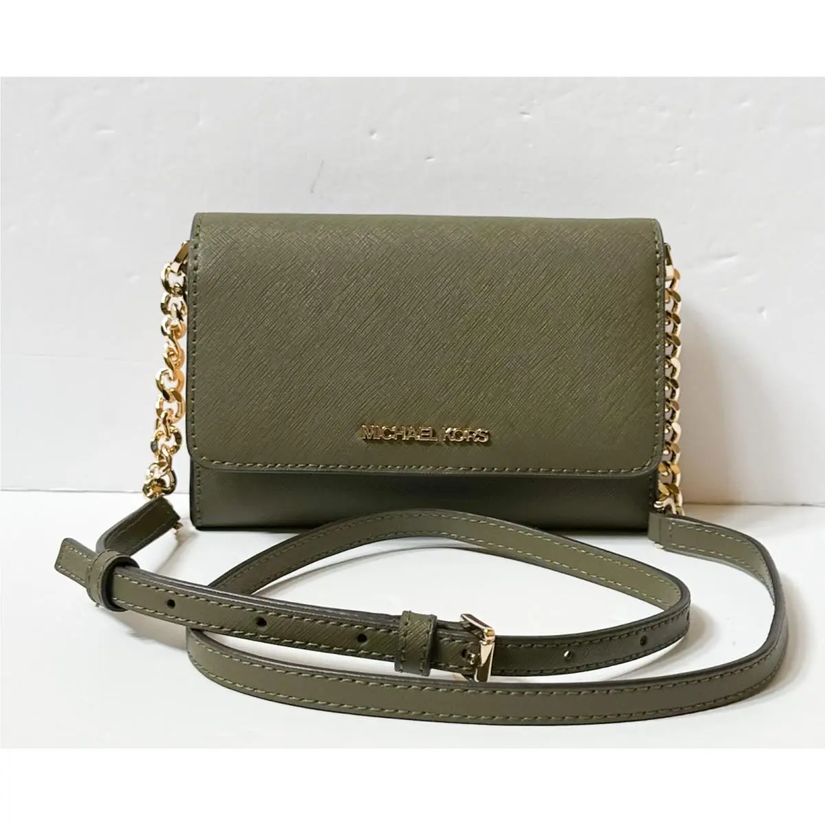 Jet Set Travel Phone Shoulder Crossbody Bag Clutch OLIVE by Michael Kors