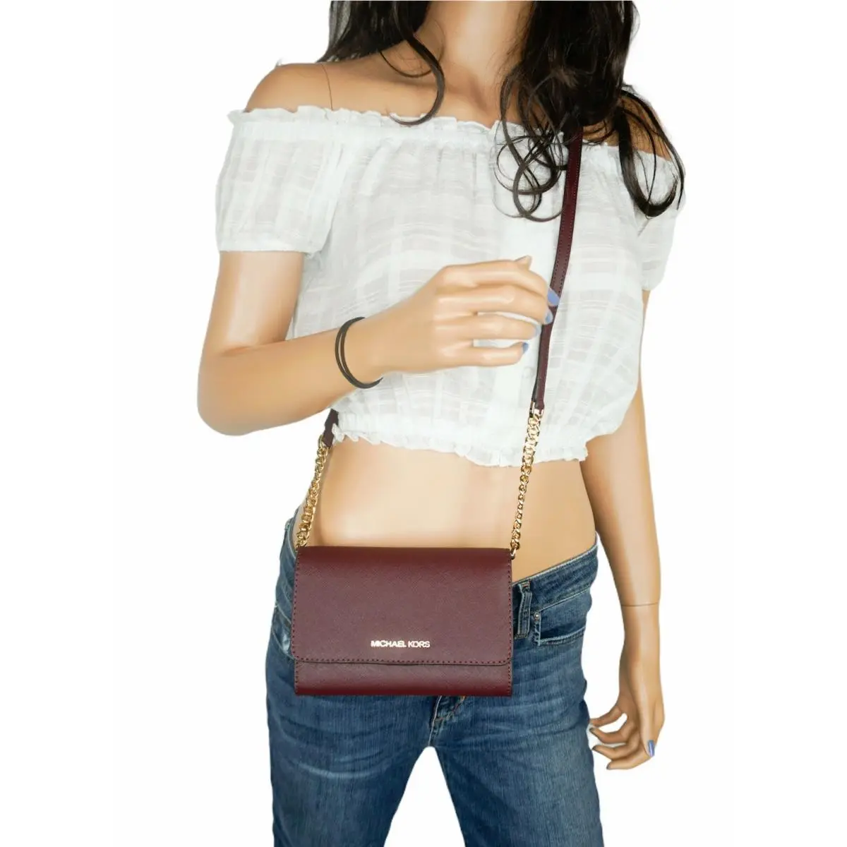 Jet Set Travel Phone Shoulder Crossbody Bag Clutch Merlot by Michael Kors