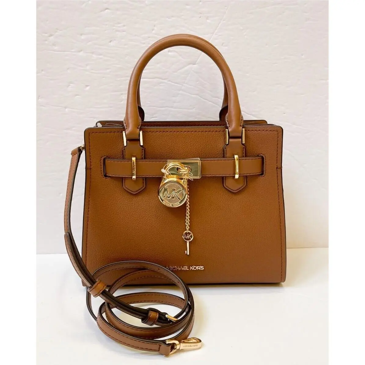 Hamilton Small Top Zip Satchel Shoulder Crossbody Bag LUGGAGE by Michael Kors