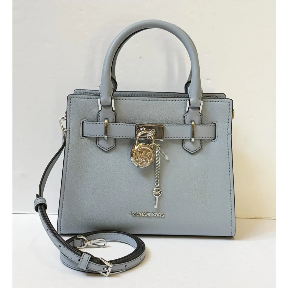 Hamilton Small Top Zip Satchel Shoulder Crossbody Bag PALE BLUE/SILVER TONED HARDWARE by Michael Kors