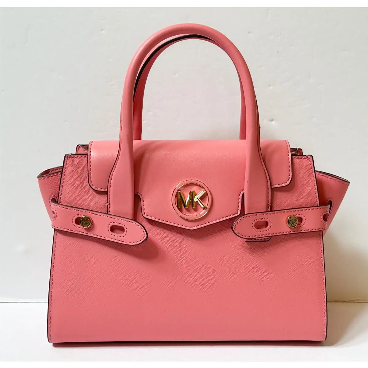 Carmen Medium Flap Satchel Shoulder Crossbody Bag TEA ROSE by Michael Kors