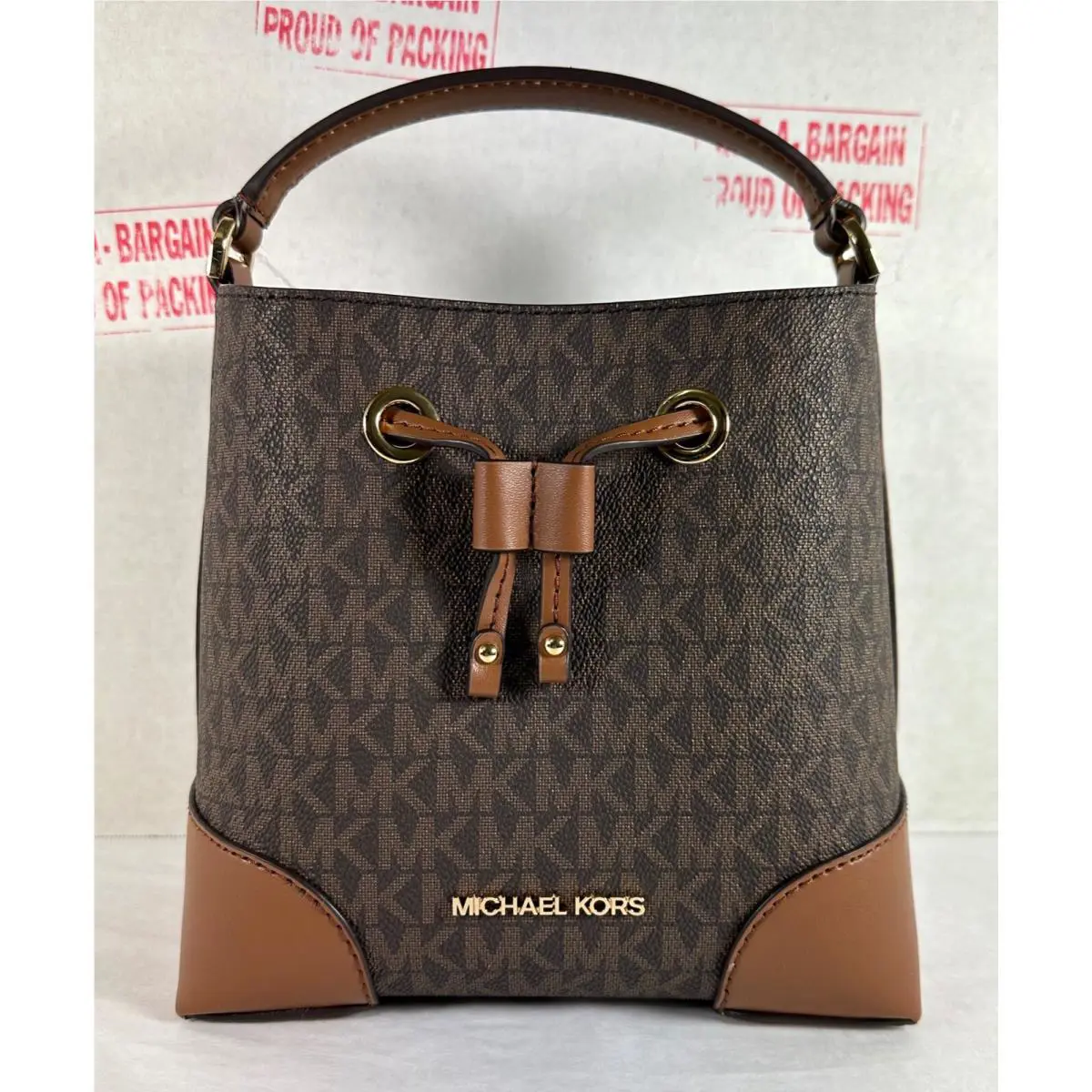 Michael Kors Mercer XS Convertible Bucket MK Signature Messenger Shoulder Bag