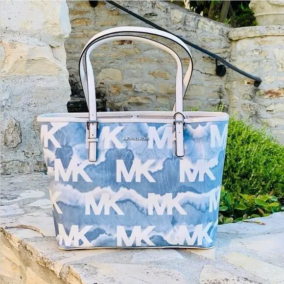 Graphic Tote Jet Travel Tote Handbag/wallet Options Pale Blue HANDBAG by Michael Kors
