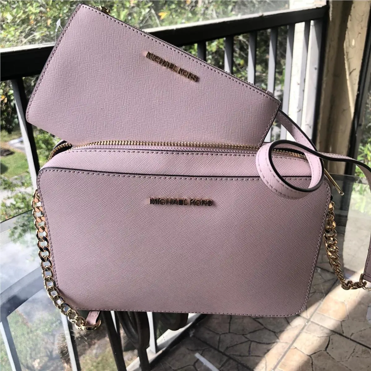 Pvc or Leather Crossbody Messenger Bag Handbag Shoulder Purse MK SOLID POWDER BLUSH by Michael Kors