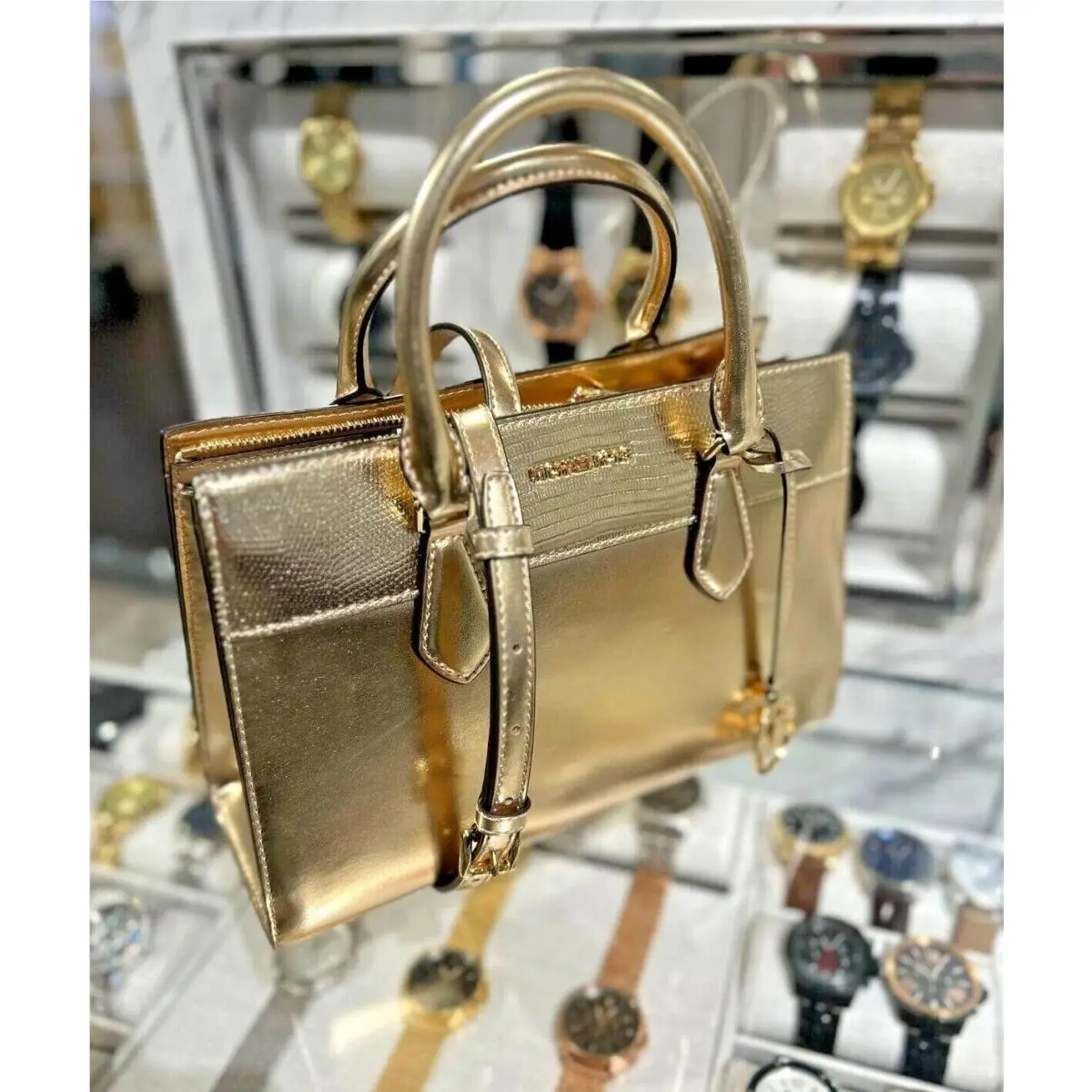 Medium Women Satchel Bag Handbag Purse Messenger Crossbody Shoulder PALE GOLD by Michael Kors