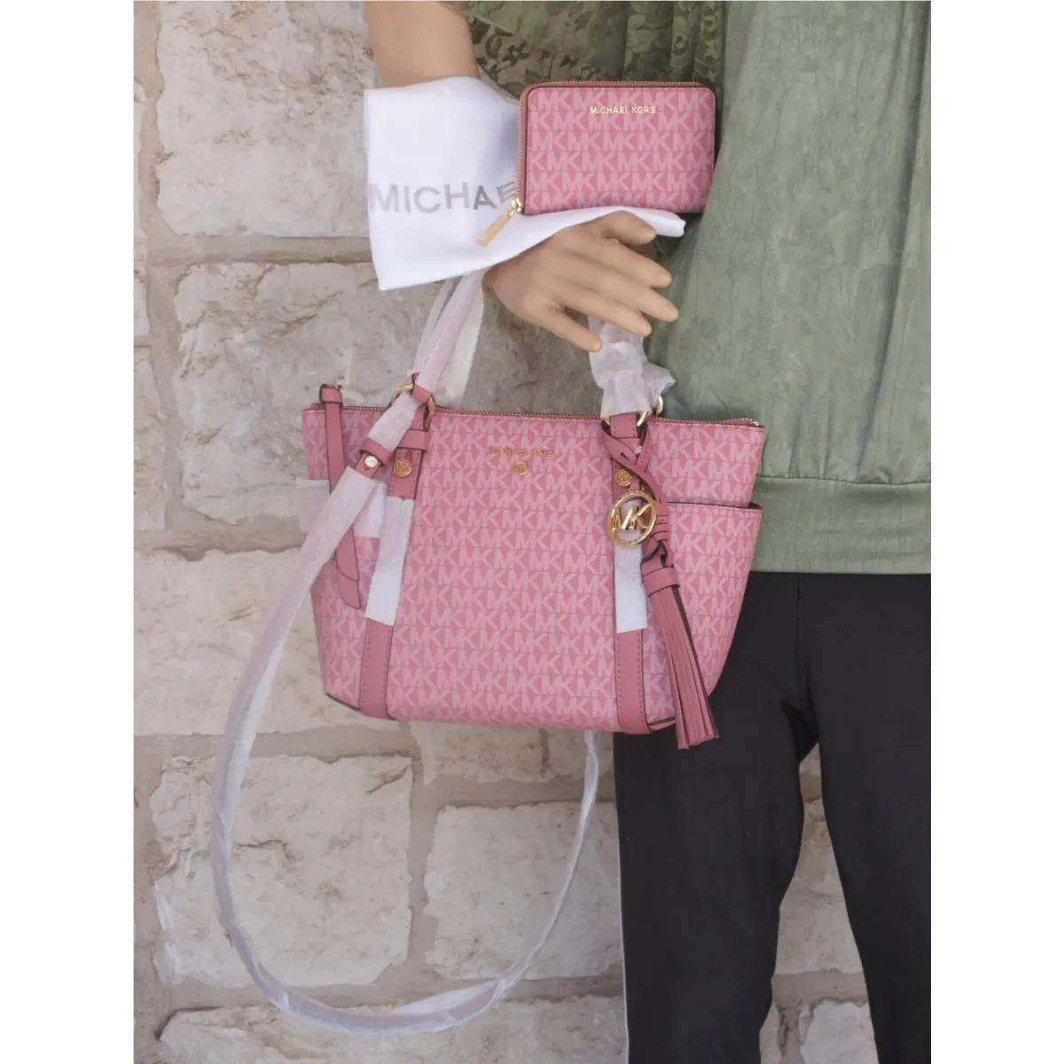 Sullivan Signature Logo X-body/tote/handbag Bag or Bag+wallet Set Purse + Wallet SET Sullivan Convertible Soft Pink by Michael Kors