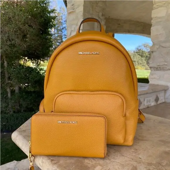 Erin Nyc MK Logo Backpack/wallet Option Marigold Leather backpack+wallet by Michael Kors