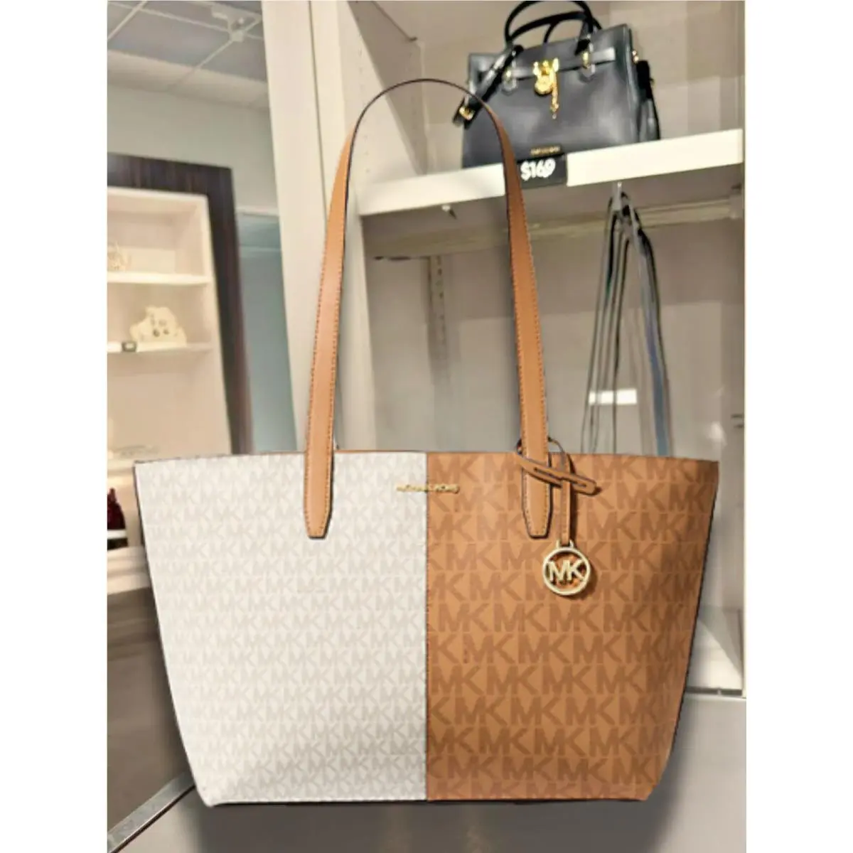 Michael Kors Jet Set Travel Women Medium Two-tone Tote Shoulder Bag Variation