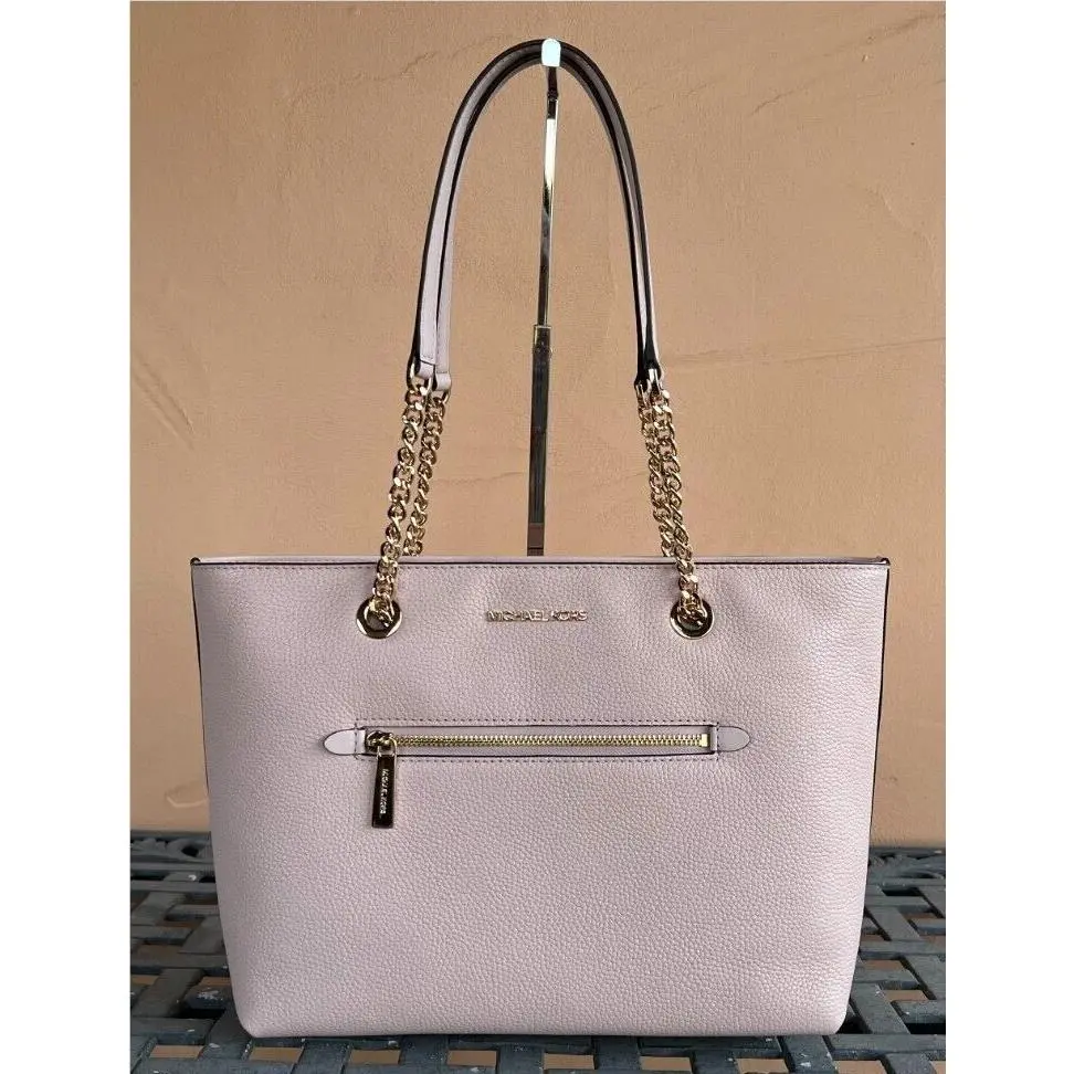 Jet Set Item Medium Front Zip Pocket Chain Tote Shoulder Bag PINK POWDER BLUSH by Michael Kors