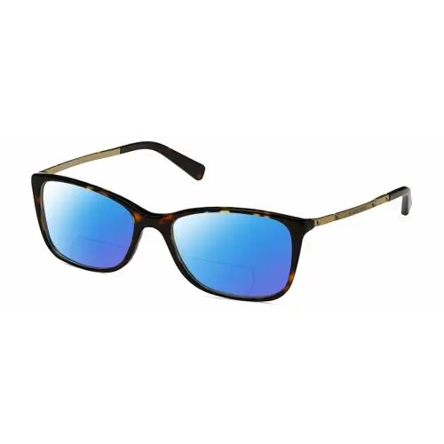 MK4016 Cateye Polarized Bifocal Sunglass Brown Tortoise 53mm 41 Opt Blue Mirror by Michael Kors