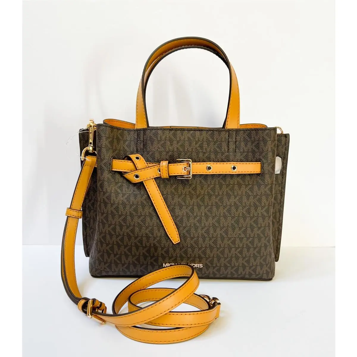 Emilia Small Satchel Shoulder Crossbody Bag MK BROWN MARIGOLD by Michael Kors