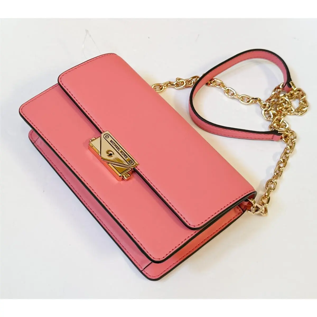 Cece Medium Flap Vegan Leather Shoulder Crossbody Bag Clutch TEA ROSE by Michael Kors
