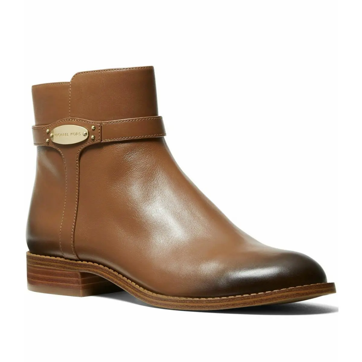 Michael Kors Finley Luggage Flat Bootie Ankle Boots Shoes Flats 6 6.5