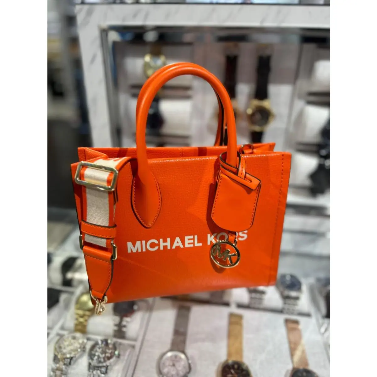Michael Kors Mirella Small Shopper Top Zip Crossbody Handbag Purse Messenger Bag