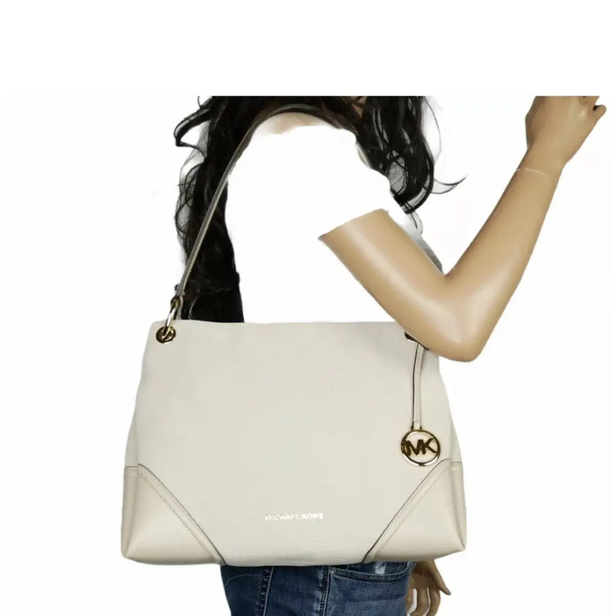Nicole Medium Leather Shoulder Tote Bag Ballet by Michael Kors
