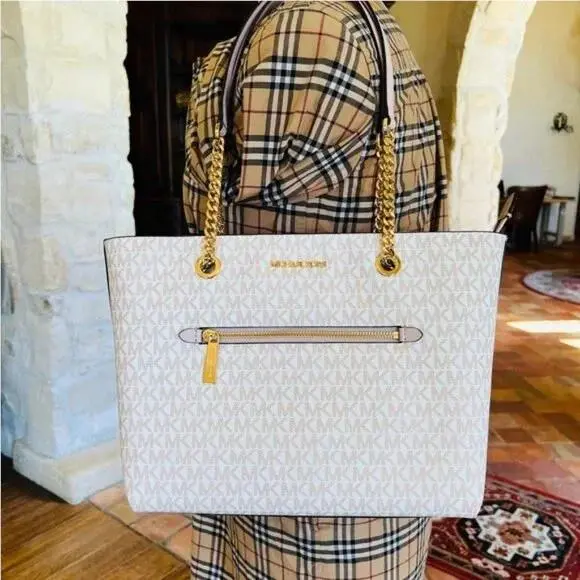 Jet Set Item Medium Front Pocket Chain Tote Bag Purse/ Wallet Optio Handbag by Michael Kors
