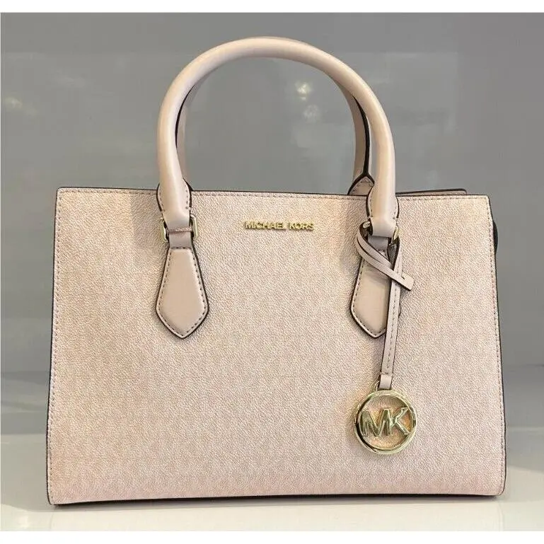 Sheila Medium Center Zip Satchel Shoulder Crossbody Bag MK SIGNATURE PINK by Michael Kors