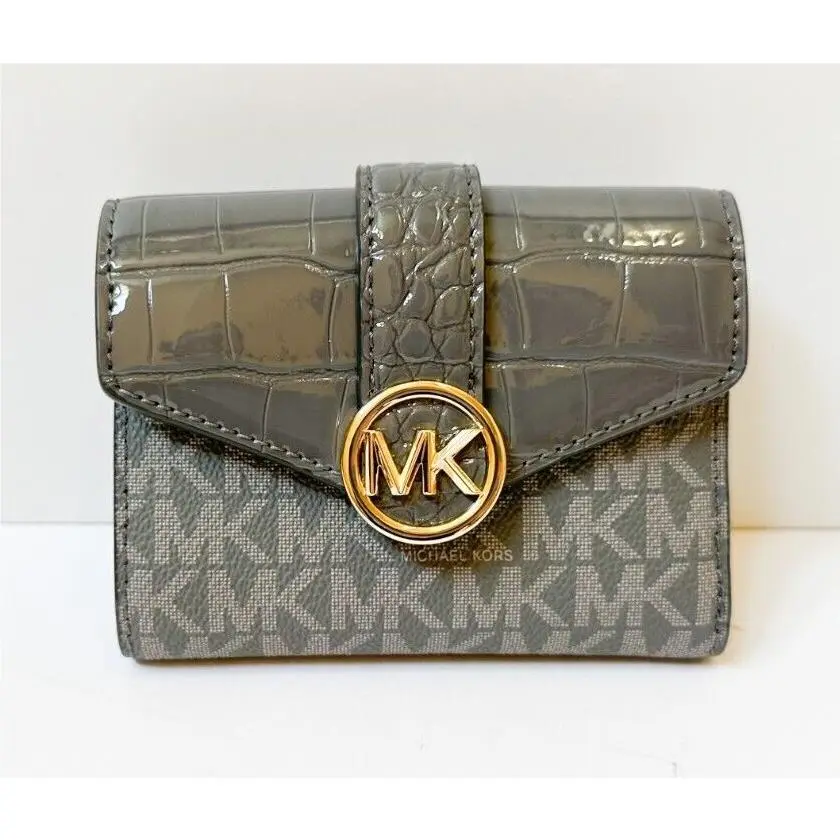 Carmen Medium Flap Bifold Wallet HEATHER GREY MULTI by Michael Kors