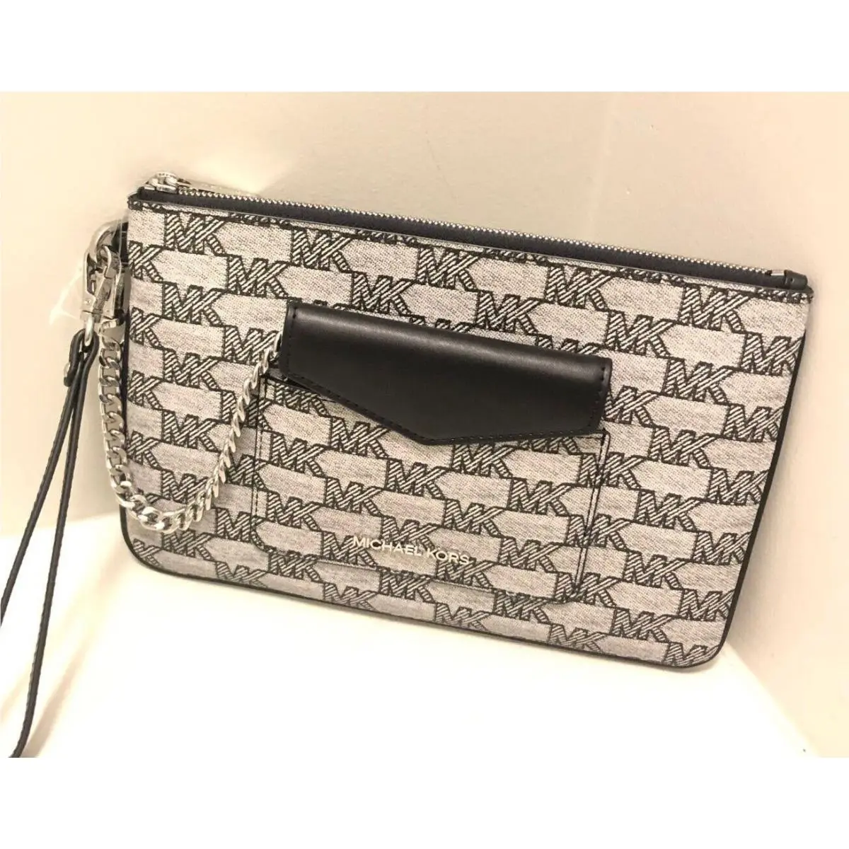 Womens Ladies Fashion Large 2 in 1 Card Case Wristlet Clutch Wallet BLACK by Michael Kors