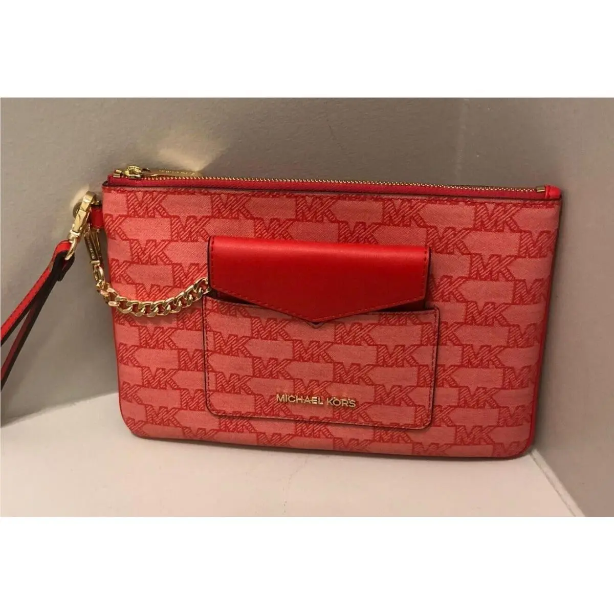 Michael Kors Womens Ladies Fashion Large 2 in 1 Card Case Wristlet Clutch Wallet