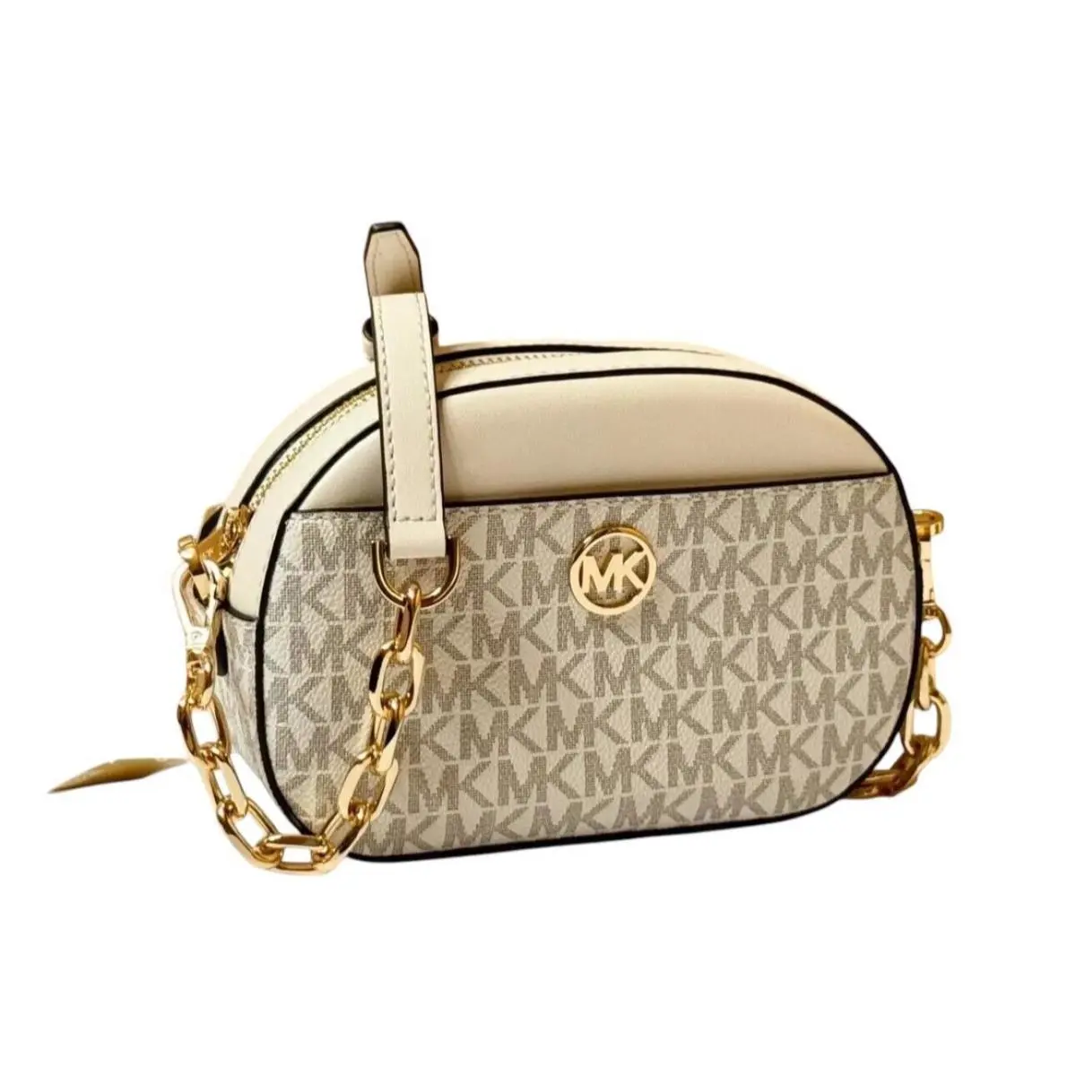 Jet Set Glam Small Glam Front Pocket Oval Shoulder Crossbody Bag MK LIGHT CREAM MULTI by Michael Kors