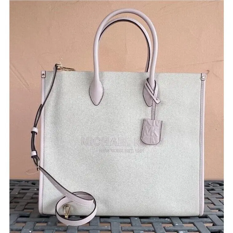 Mirella Large East West Tote Shoulder Bag Purse NATURAL PINK by Michael Kors