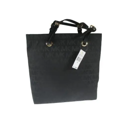 Michael Kors Black Jet Set Item Signature Handbag NS Tote