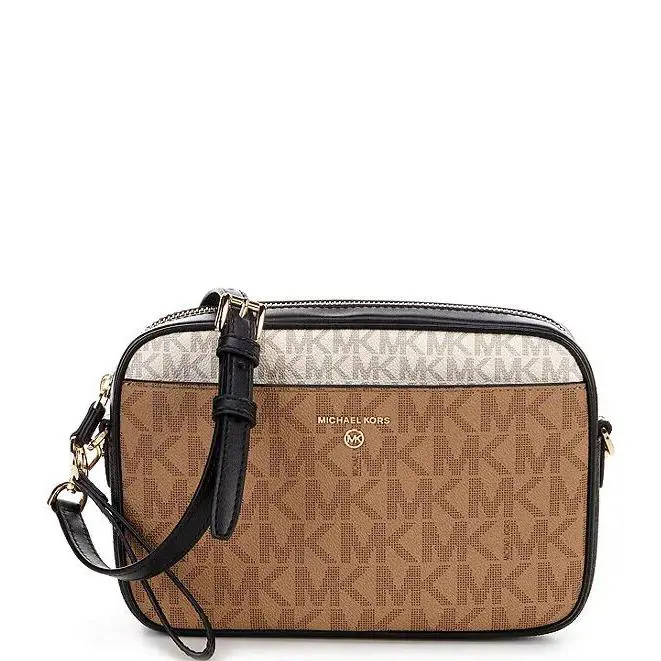 Jet Set Charm EW Signature Pvc Brown Multi Clutch Crossbody Bag by Michael Kors