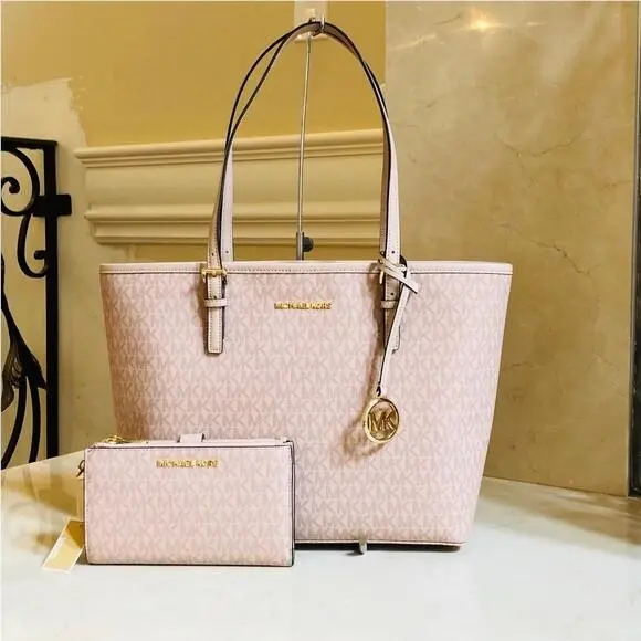 MK Medium Carryall Tote Handbag or Double Zip Wallet HANDBAG+WALLET by Michael Kors