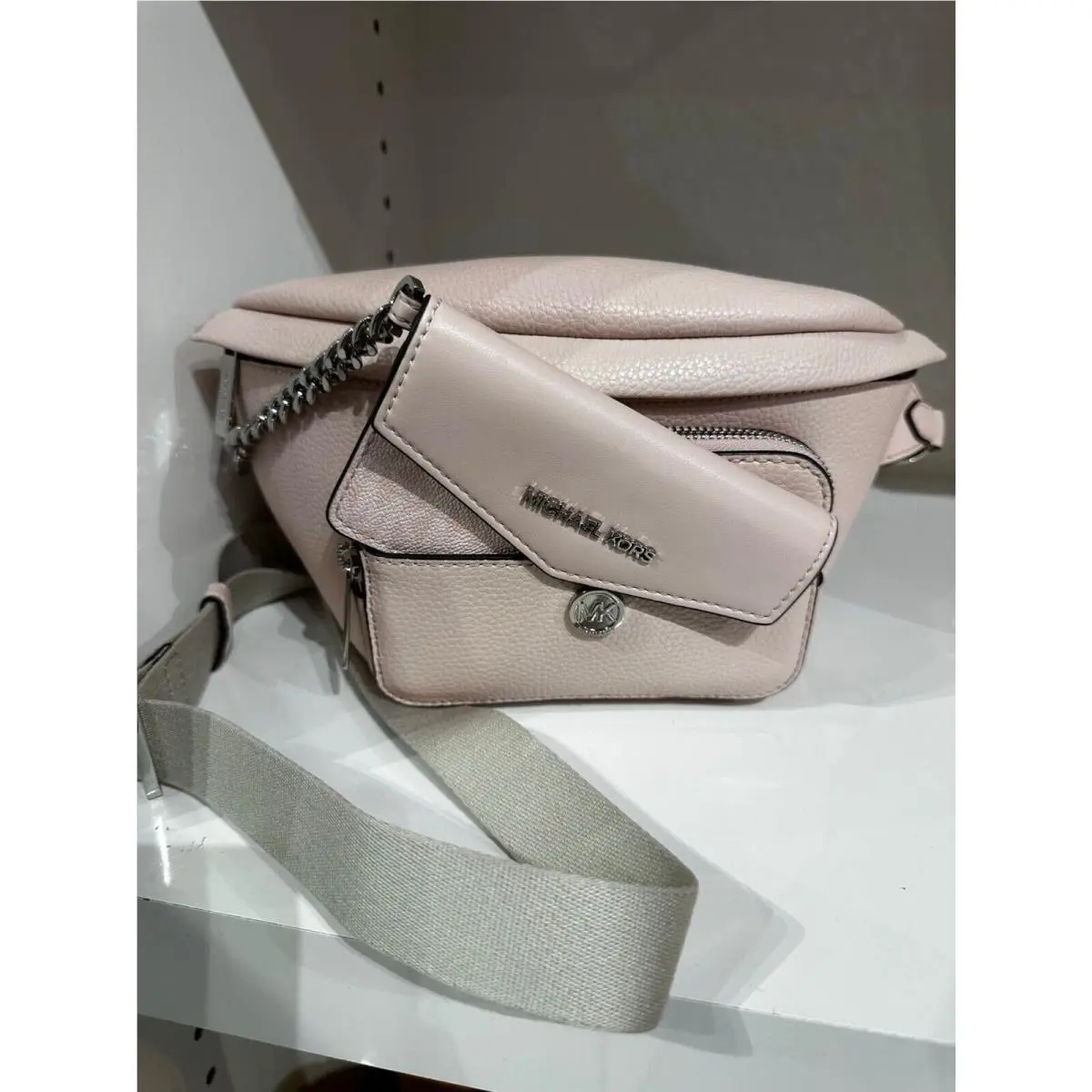 Michael Kors Womens Maisie 2 In 1 Leather Waist Pack Fanny Pack Belt Bag Purse