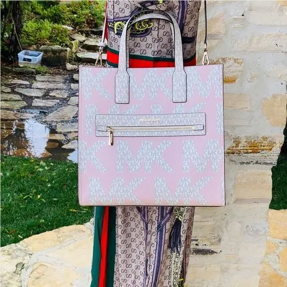 Kenly LG NS Signature Tote/ Double Zip Wallet Options Powdered Blus tote only by Michael Kors