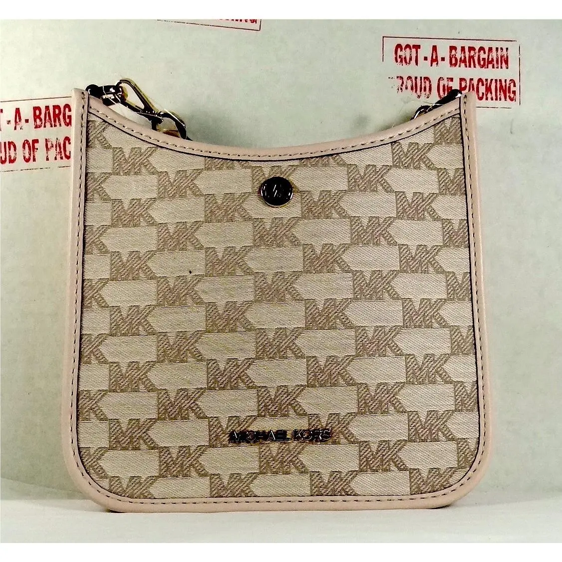 Briley MK Signature Pvc Small Crossbody Messenger Bag Powder Blush/gold by Michael Kors