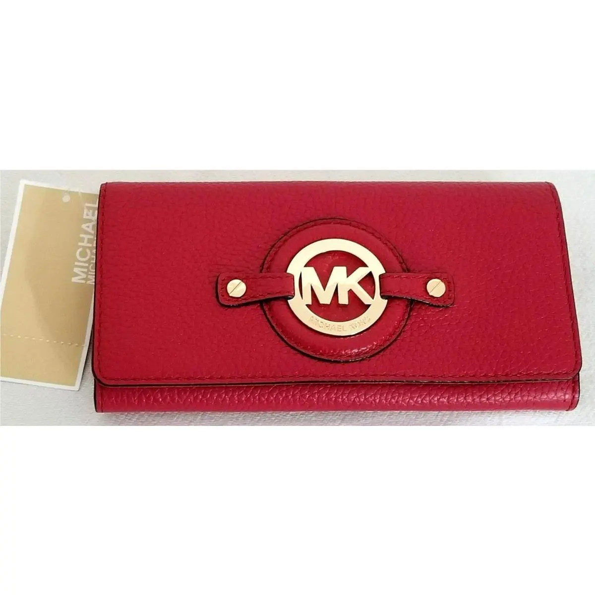 Michael Kors Camden Large Red Leather Gold Shoulder Bag +/or Red Wallet