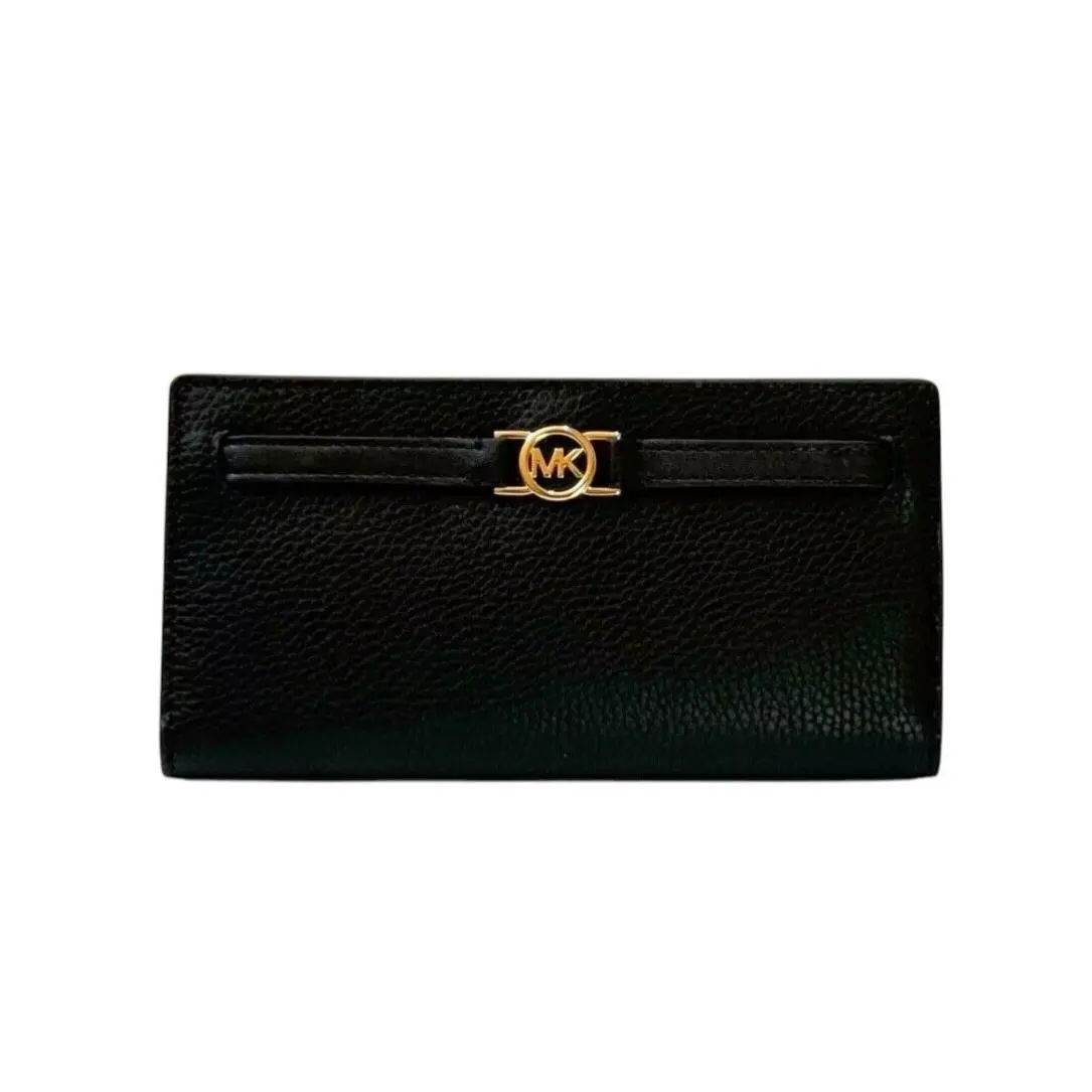 Jet Set Reed Large Flap Bifold Snap Wallet Black by Michael Kors