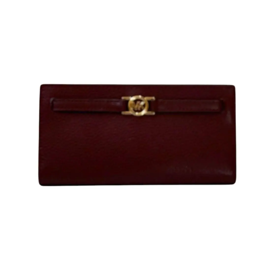 Jet Set Reed Large Flap Bifold Snap Wallet Oxblood by Michael Kors