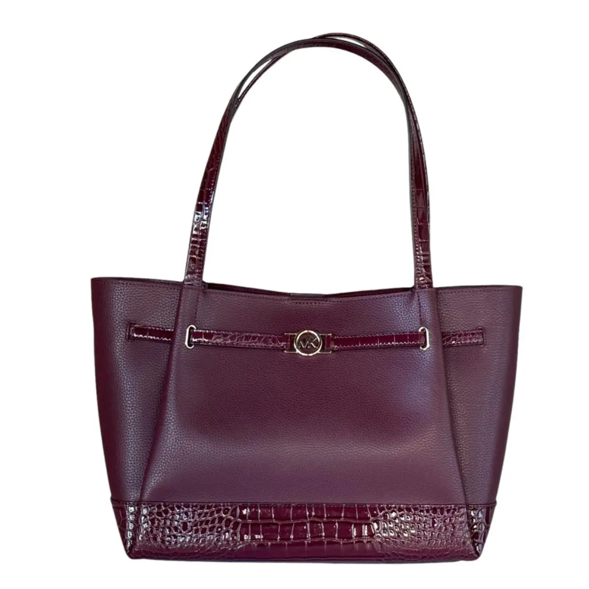 Reed Large Belted Shoulder Leather Tote Bag Purse Handbag OXBLOOD EXOTIC EMBOSSED by Michael Kors