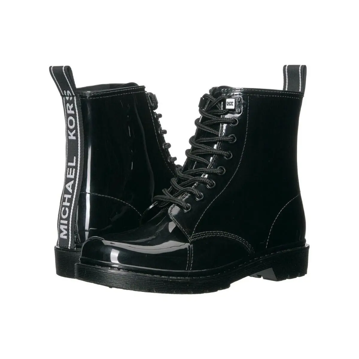 Michael Kors Tavie Women Flat Rain Bootie Lace-up Rubber Booties Sz 6 7 8