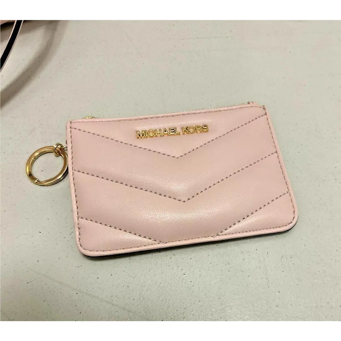 Jet Set Travel Small Top Zip Coin Pouch Card Ring Keychain Wallet POWDER BLUSH by Michael Kors