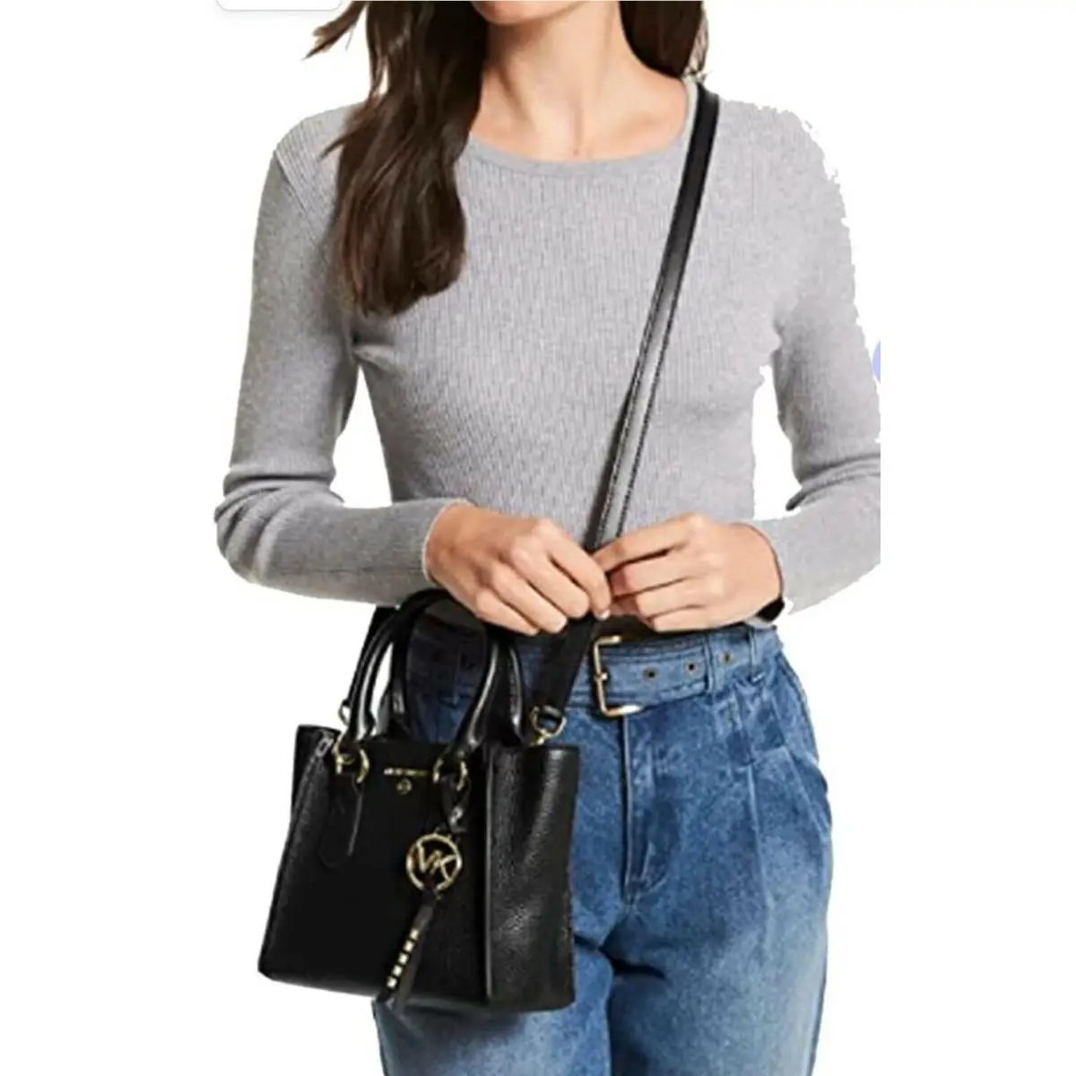 Michael Kors Small Convertible Satchel/crossbody Leather Black or Bag+wallet Set