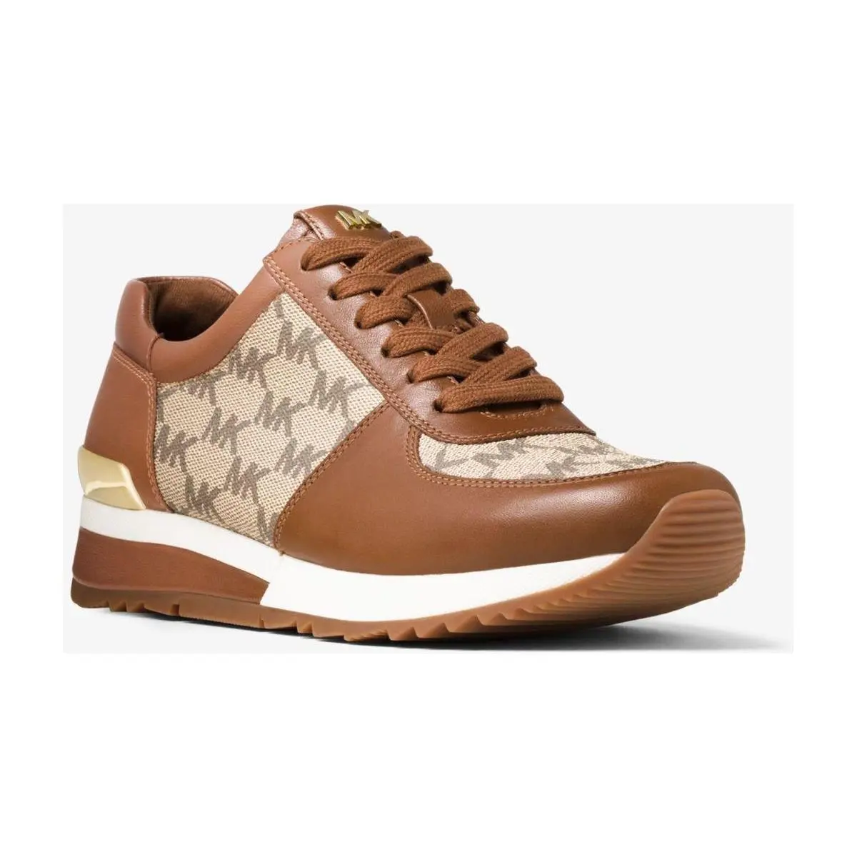 Michael Kors Allie Wrap MK Logo Heritage Leather/textile Trainer Sneakers 6.5