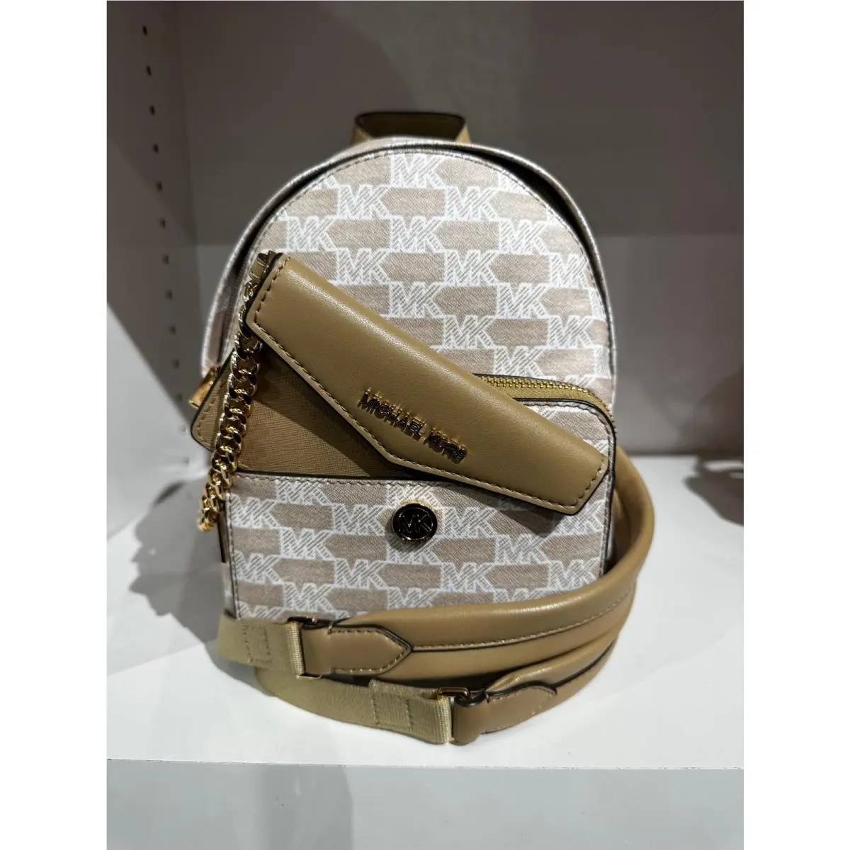 Women Girls Maisie XS 2IN1 Backpack Travel School Shoulder Bag MK CAMEL by Michael Kors